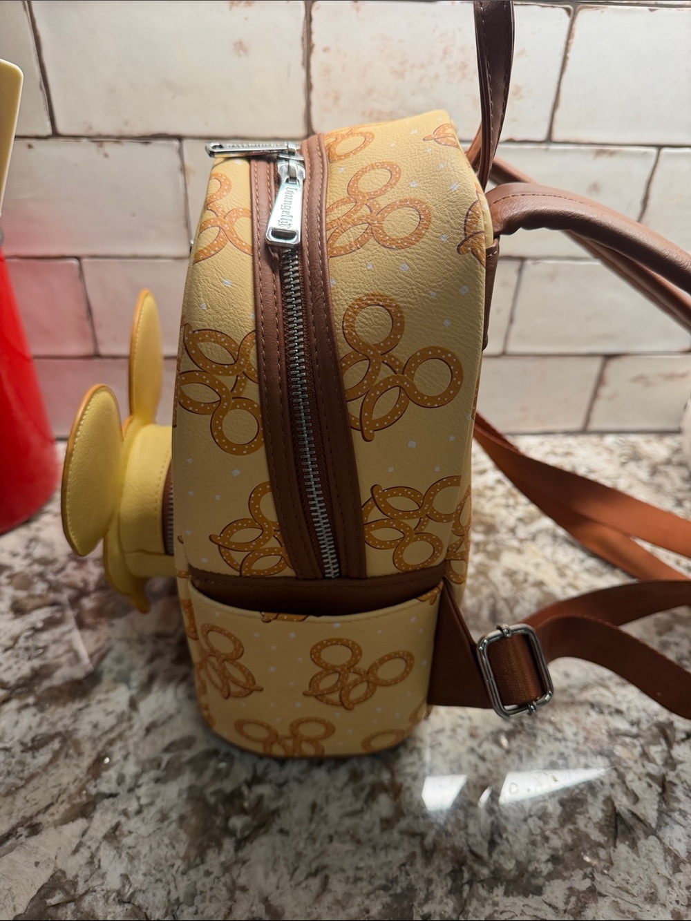 Loungefly Disney Yellow Pretzel Mickey Mini Backpack - Picture 4 of 5